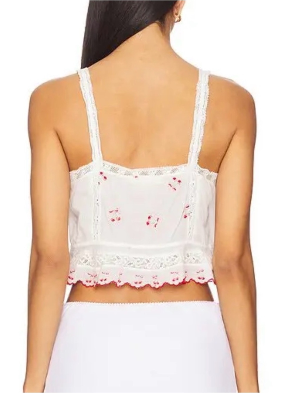 LoveShackFancy Vietta Top, Optic White - Picture 3 of 12